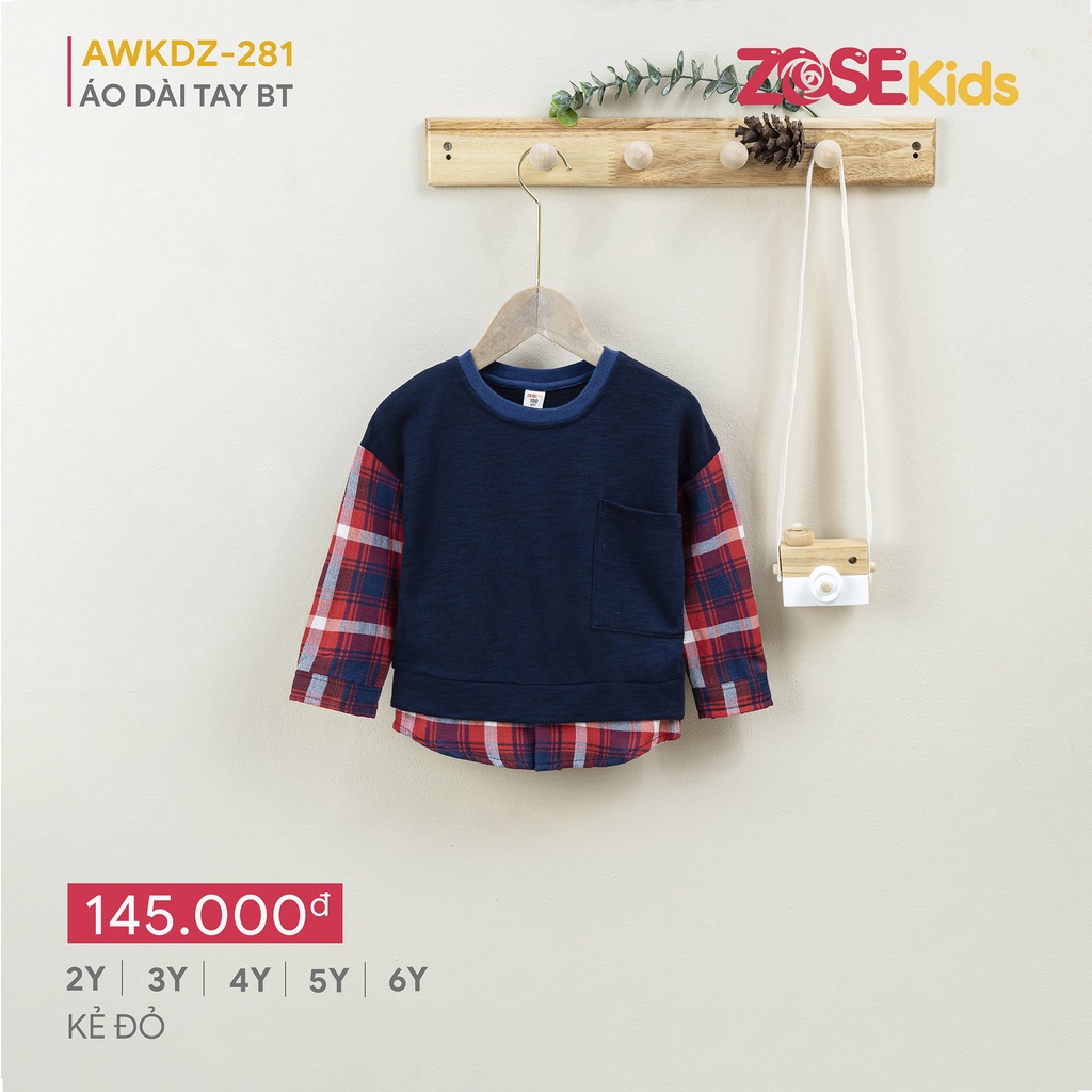 Áo dài tay kẻ sọc DEROSA KIDS cho bé từ 2 đến 6 tuổi AWKDZ281A