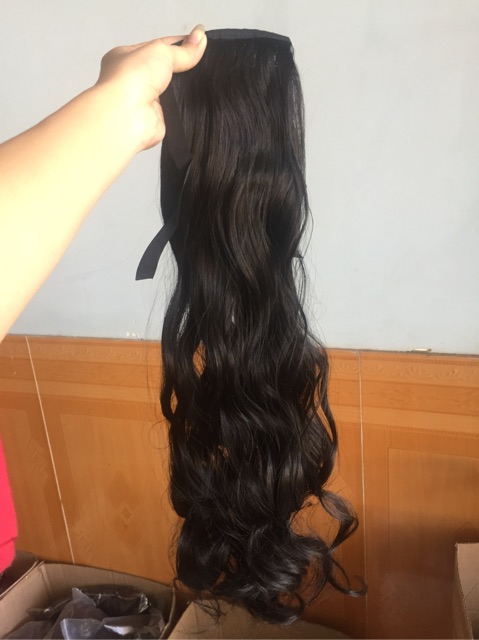 Tóc cột xoăn nhiều cao cấp- hình thật