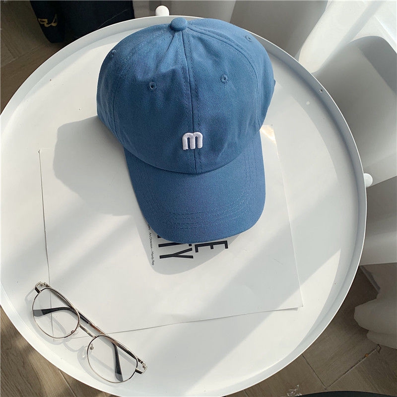 Mũ lưỡi trai họa tiết thêu chữ M thời trang 2021 trẻ trung cho nam nữ