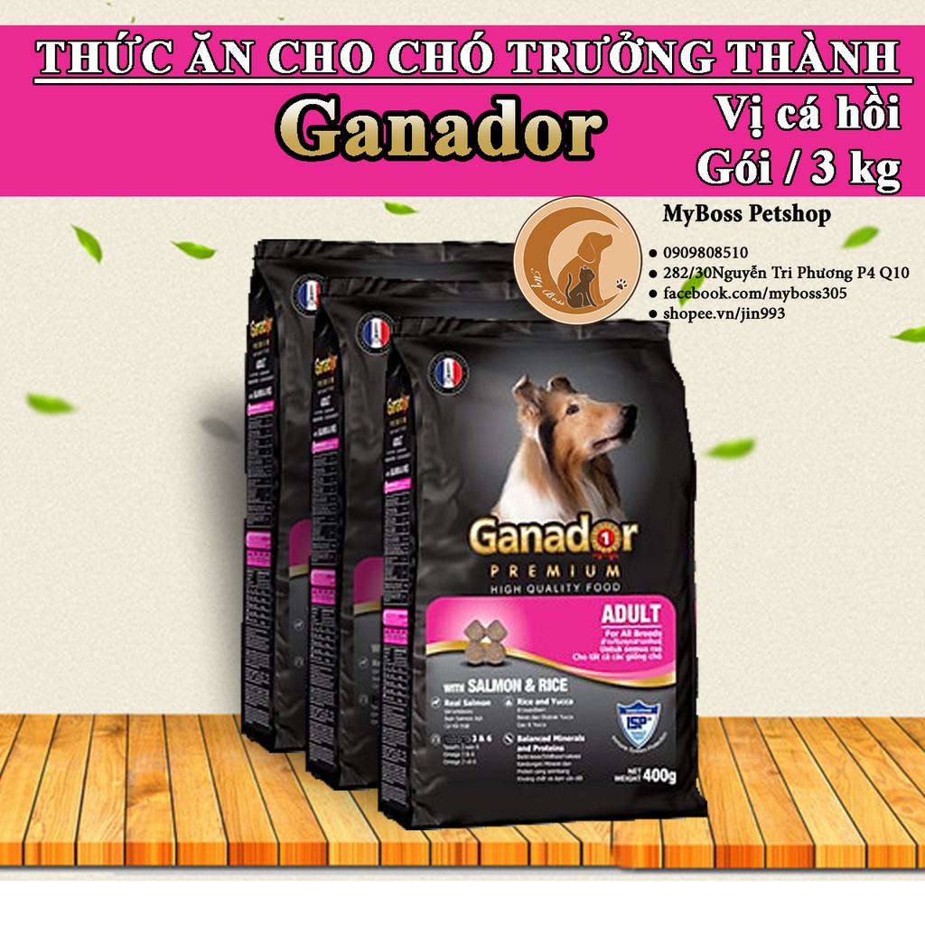 GANADOR - thức ăn hạt cho chó vị cá hồi 3kg