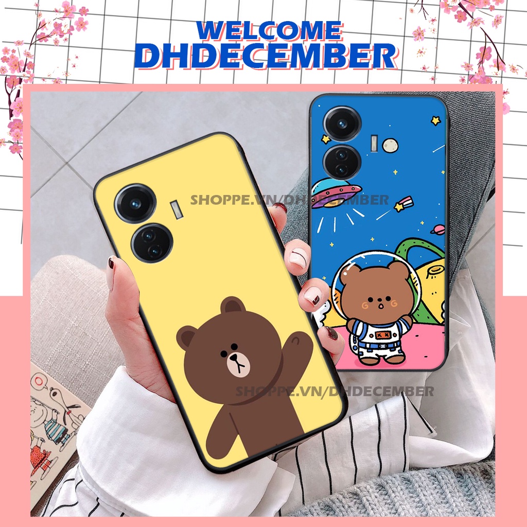 Ốp lưng Vivo Y55 2022 - ỐP BẢO VỆ CAMERA in hình khủng long , gấu nâu xinh xắn, siêu cute  mà còn vô cùng RẺ -ĐẸP