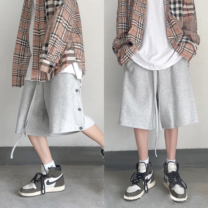 Quần short nam UNIKA quần đùi lửng thể thao mặc nhà đường khuy nút trơn 2 bên Unisex QSK02