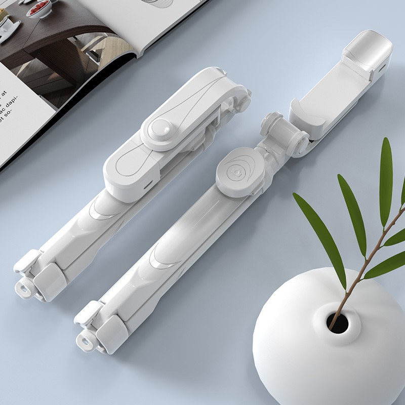 Gậy chụp ảnh selfie monopod gắn điện thoại có thể xoay 360 độ có đèn LED kèm điều khiển từ xa CRXT10 / 10S | BigBuy360 - bigbuy360.vn