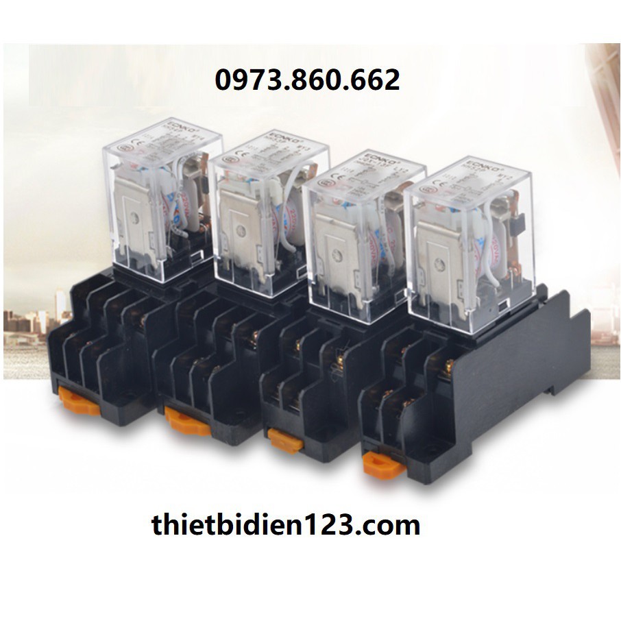Rơ le trung gian 8 chân 220v, 24vac, 24vdc, 110vac, 380vac  MY2N-J