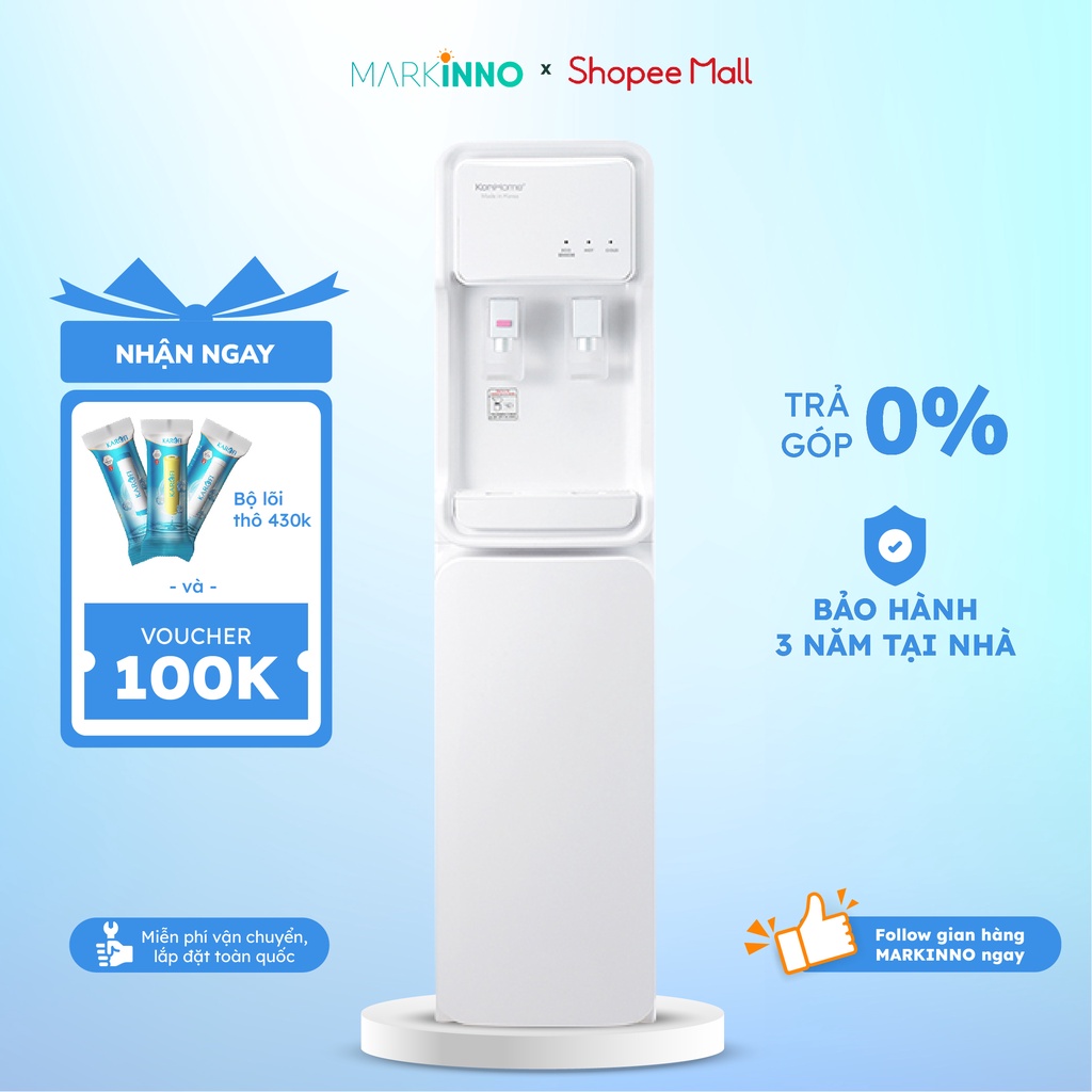 Máy làm nóng lạnh nước KORIHOME WDK-855 block Samsung/LG tốc độ làm lạnh nhanh, hoạt động êm ái