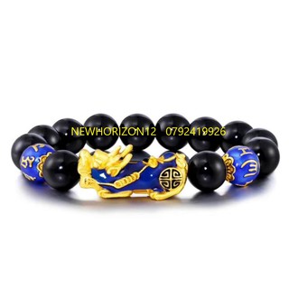 VÒNG TAY ĐÁ OBSIDIAN TỲ HƯU ĐỔI MÀU MẠ VÀNG 18K