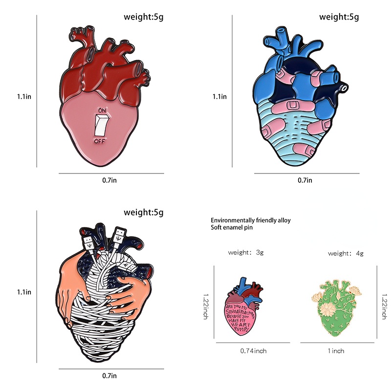 Huy Hiệu Cài Áo Hình Trái Tim Cáp Dữ Liệu Sáng Tạo