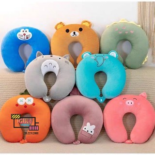 GỐI KÊ CỔ CHỮ U có núm cài Hoạt hình dễ thương - Gối du lịch, văn phòng ( được chọn mẫu)