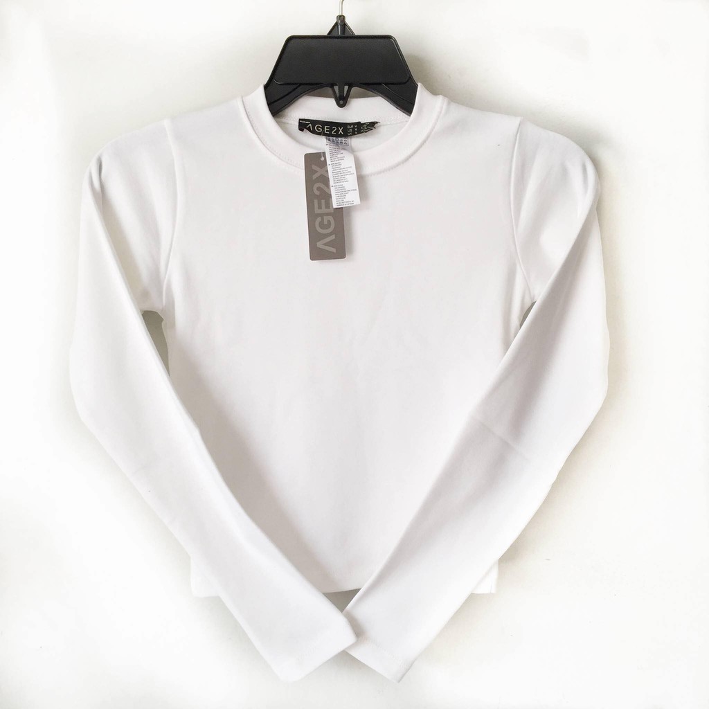 Áo croptop TAY DÀI Trắng chính hãng AGE2X hàng VNXK TOP các sản phẩm thường xuyên cháy hàng của SHOP