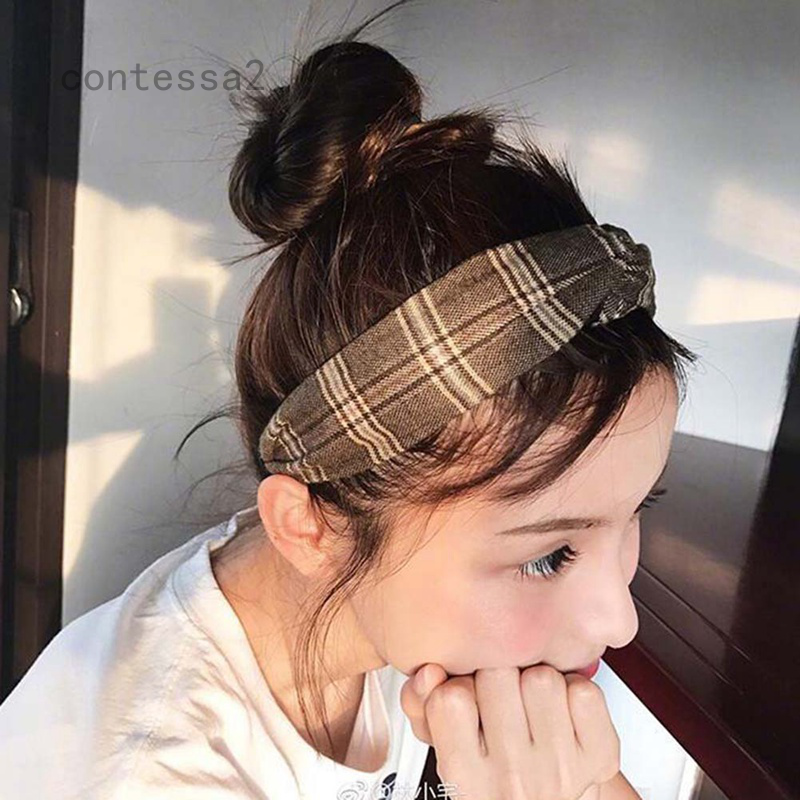 Băng Đô Cài Tóc rửa mặt Dệt Kim Co Giãn In Họa Tiết Phong Cách Hàn Quốc Thời Trang Cho Nữ Contessa 2