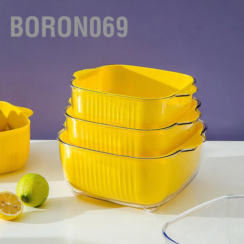 Rổ Hai Lớp Dày Dặn Họa Tiết Vịt Vàng Dễ Thương An Toàn Có Thể Tháo Rời Cho Nhà Bếp Boron069
