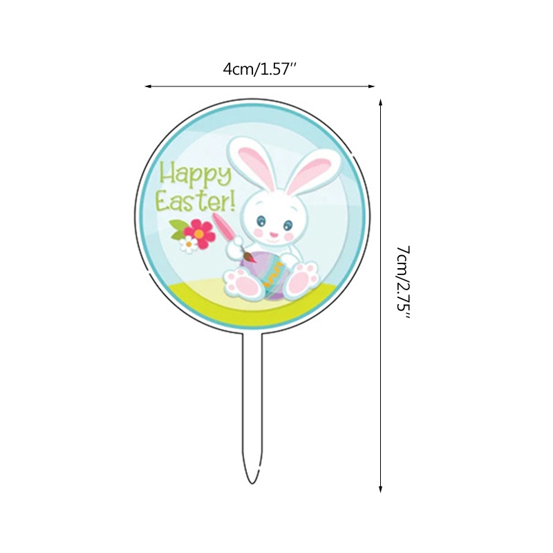 Set 10 Que Cắm Trang Trí Bánh Hình Thỏ Xinh Xắn