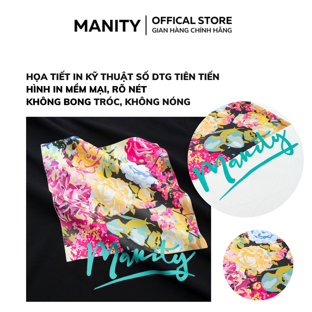 Áo thun nam MANITY cổ tròn họa tiết hoa vuông trẻ trung cao cấp co giãn 4 chiều - APM004