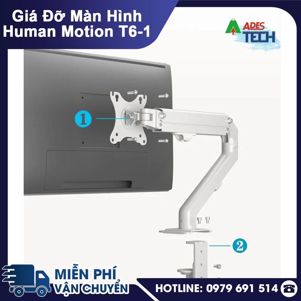 Giá Treo Màn Hình Máy Tính Arm Human Motion T6 | Giá Đỡ Màn Hình Máy Tính Chắc Chắn | Bảo Hành Chính Hãng 12 Tháng