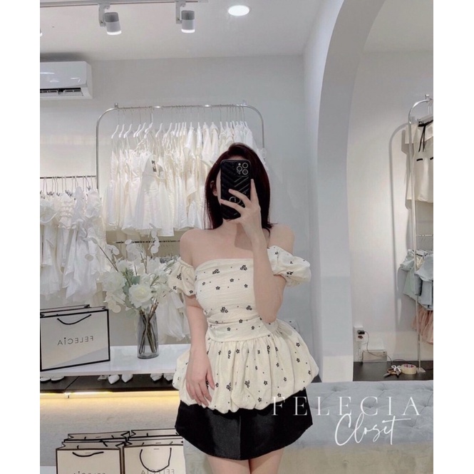ÁO HOA KEM RỚT VAI XOÈ ❤️