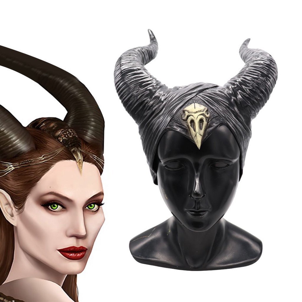 Mặt Nạ Hóa Trang maleficent 2 Sừng Ác Quỷ Đen