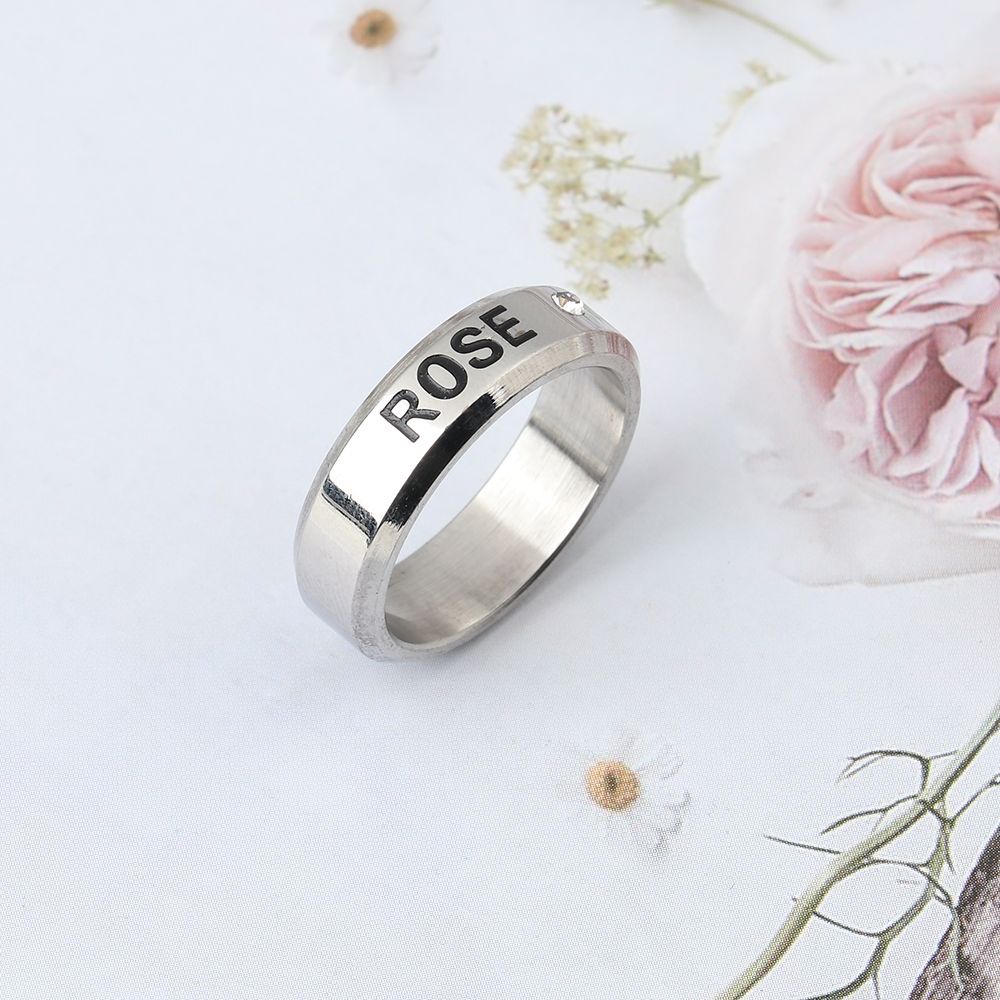 Nhẫn Thép Titan Không Gỉ Khắc Chữ BLACKPINK Thời Trang Hàn Quốc