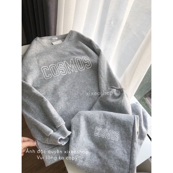 Set nỉ cosmos áo sweater quần boom form rộng ulzzang xixeoshop - v73 | BigBuy360 - bigbuy360.vn