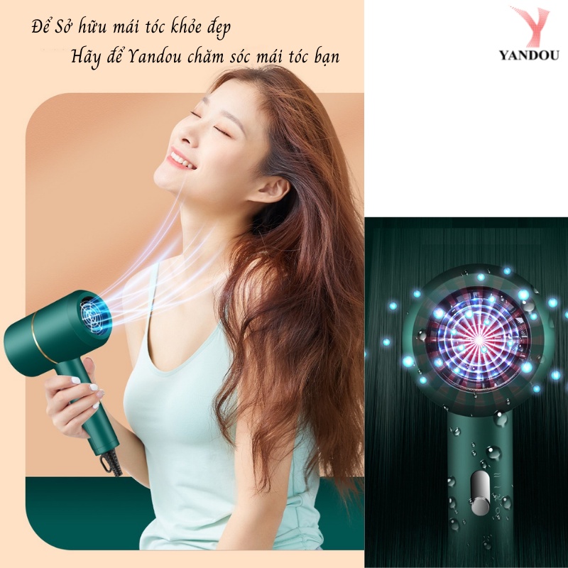 [Mã LTBAUAB15 giảm 7% đơn 99K] Máy sấy tóc Yandou V801 2000W công suất lớn thiết kế siêu đẹp