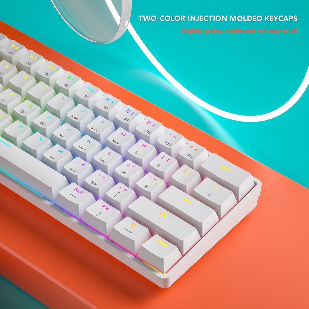 Bàn phím cơ LEAVEN K28 cắm nóng Hiệu ứng ánh sáng RGB đích thực Bàn phím không dây Bluetooth