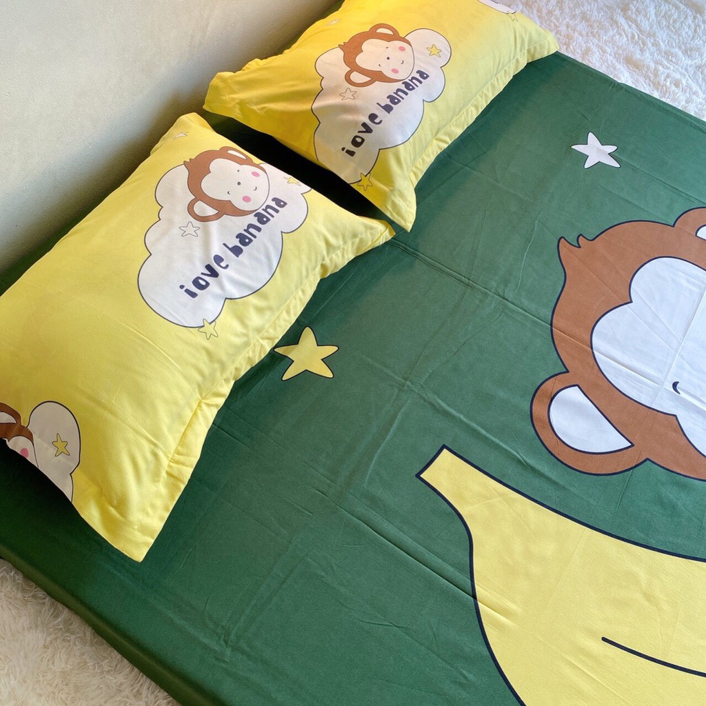 Ga Gối Cotton Tina Hàng Nhập Khẩu Cao Cấp Mẫu Con Khỉ