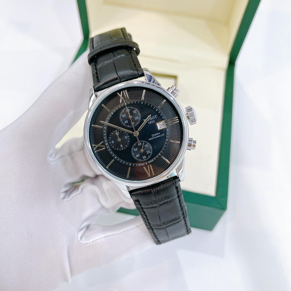 Đồng hồ nam dây da T.i.s s.o.t, size 44mm,tính tráng Sapphire thống trà, máy pin, chống nước 3ATM, bảo hành máy 6 tháng