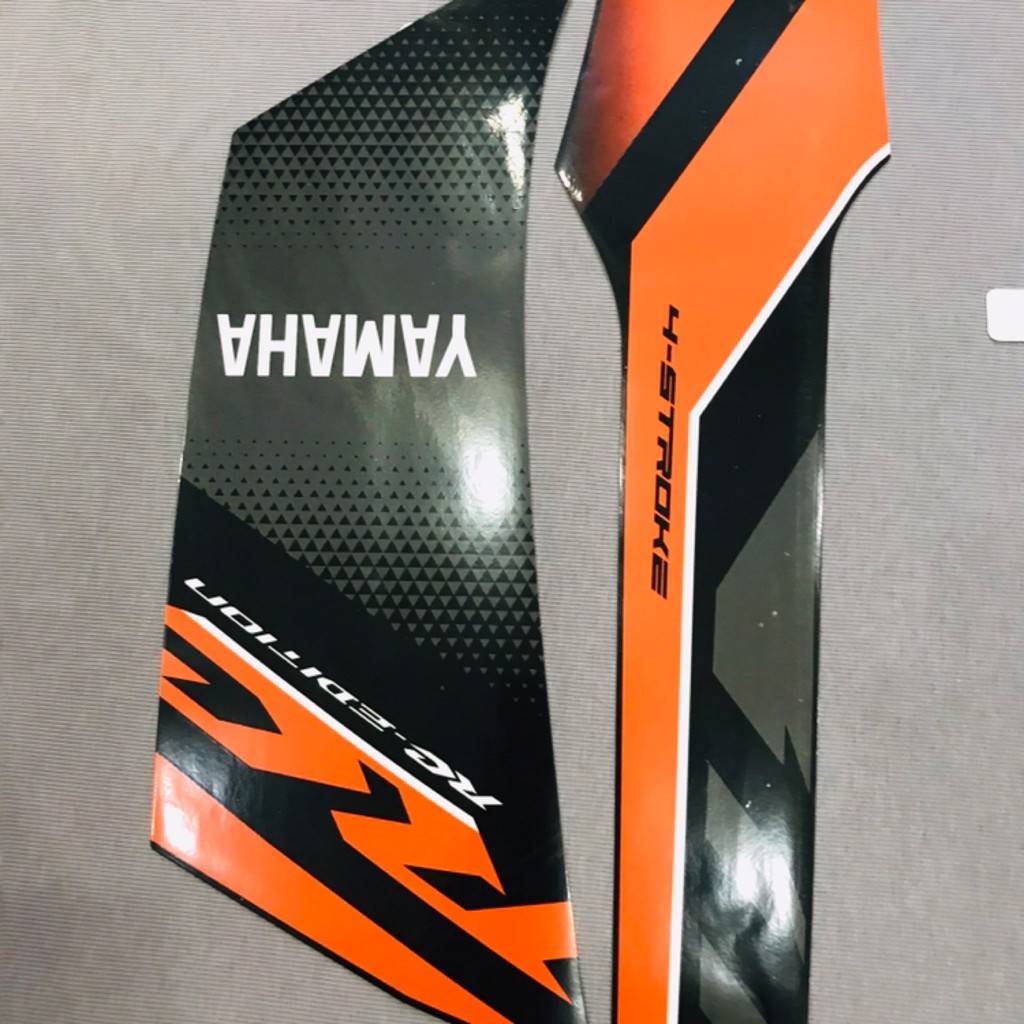[Mã LIFEAU5SALE giảm 20k đơn 50k] Nguyên bộ tem rời 3 lớp zin thái dán xe máy Yamaha sirius 2018 2019 màu cam đen
