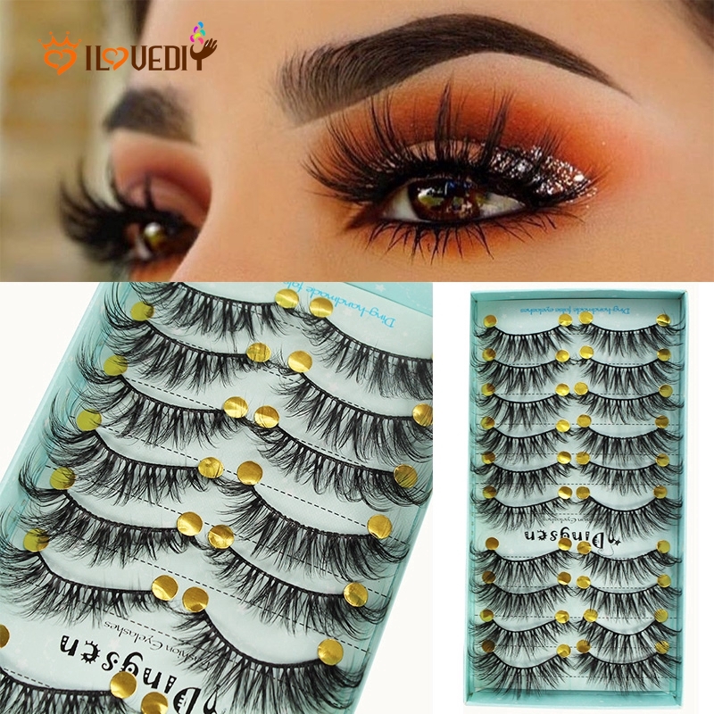 Bộ 10 Cặp Lông Mi Giả 3d Dày Dài Tự Nhiên