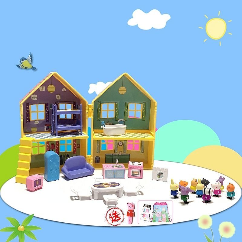 Mô hình nhà búp bê heo Peppa Pig DIY sang trọng làm quà tặng sinh nhật cho bé trai và bé gái