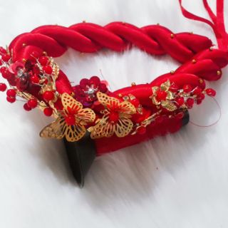 Mấn cô dâu cao cấp màu đỏ