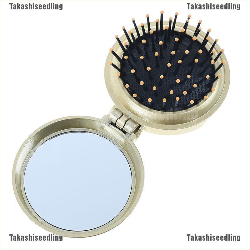 (Hàng Mới Về) Lược Chải Tóc Kèm Gương Thiết Kế Nhỏ Gọn Thuận Tiện