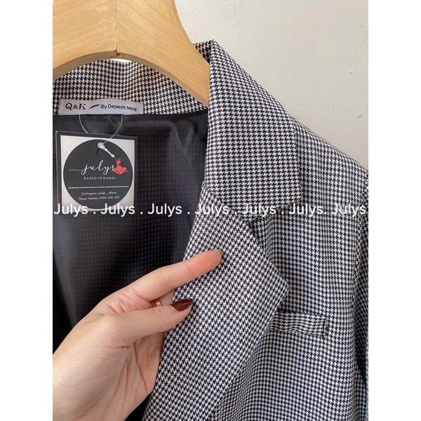 ÁO BLAZER NỮ KẺ ZICZAC thời trang Hàn Quốc (ảnh thật shop chụp kèm video)