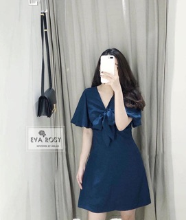 Váy tay bồng cổ nơ