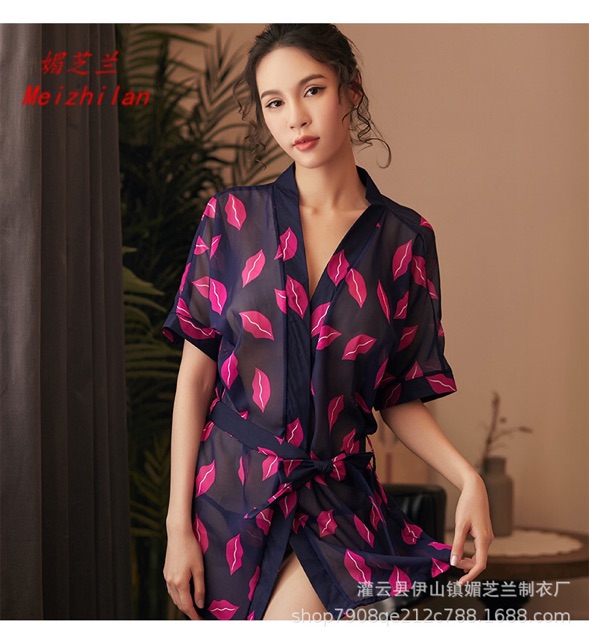 Choàng ngủ voan hình môi sexy /Sexycostume