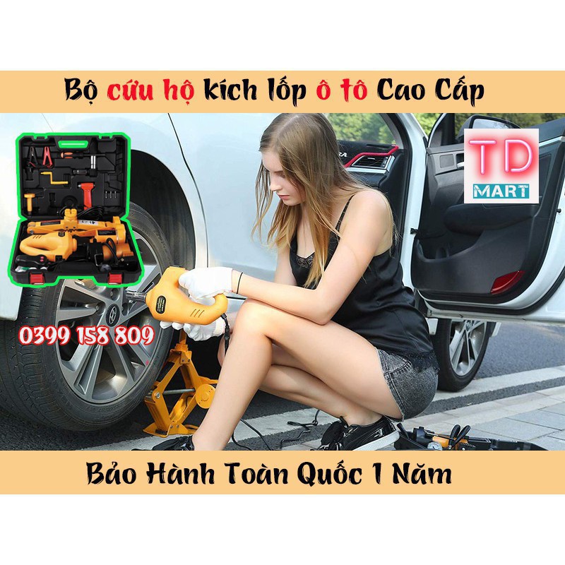 Bộ kích ô tô, cứu hộ, máy mở ốc, bơm lốp ô tô Tự Động JK02