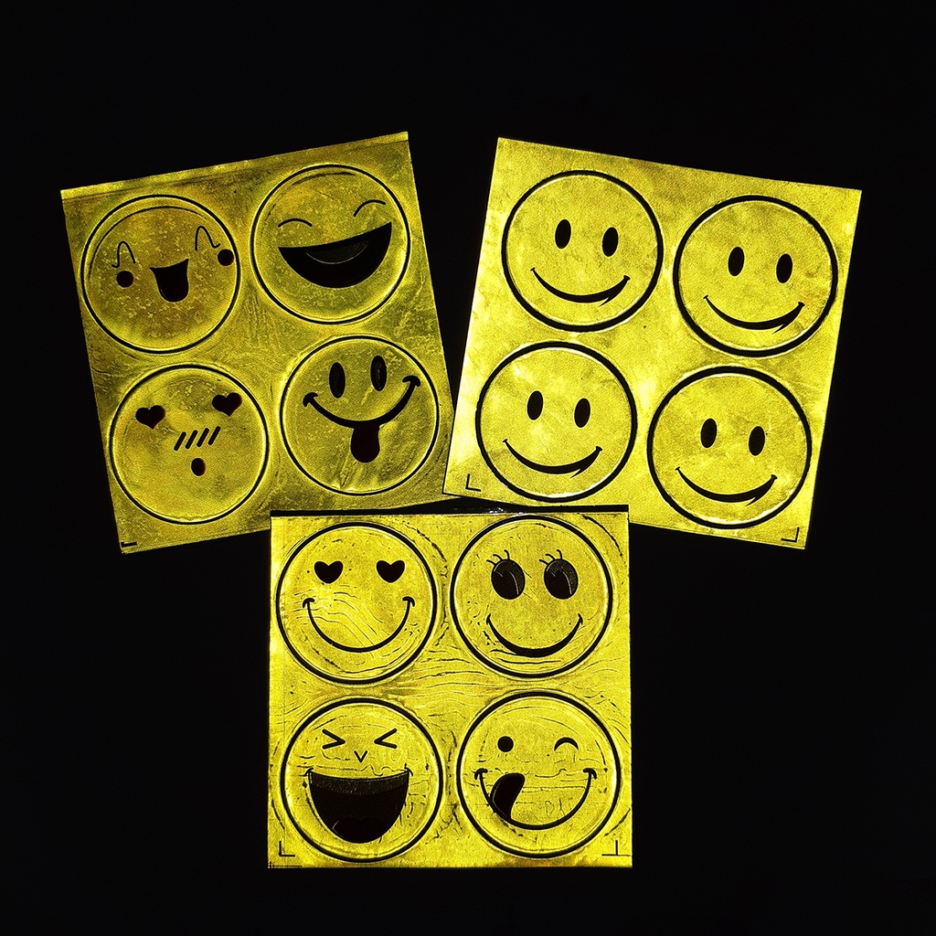 Hình dán phản quang mặt cười 4 hình