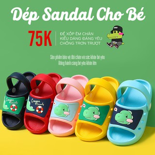 Dép sục khủng long cho bé CRAYON quai dép linh hoạt đế xốp mềm mại