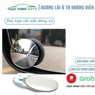 Gương cầu lồi có viền tráng bạc gắn kính hậu xe ô tô xoay 360 độ xóa điểm mù