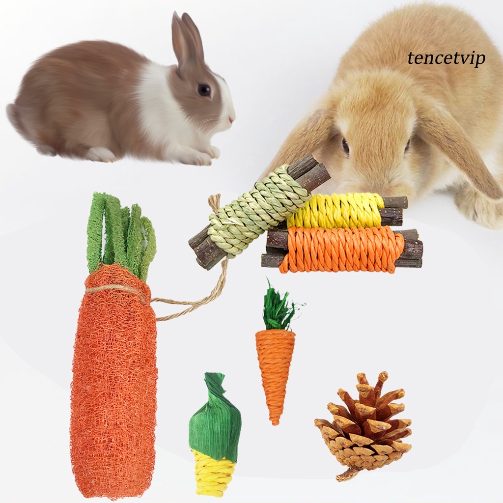 Set 7 Đồ Chơi Nhai Gặm Giải Tỏa Căng Thẳng Dành Cho Chuột Hamster Thỏ