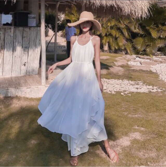 Váy Maxi 2 Tầng Hở Lưng Sang Chảnh - Maxi sống ảo | BigBuy360 - bigbuy360.vn