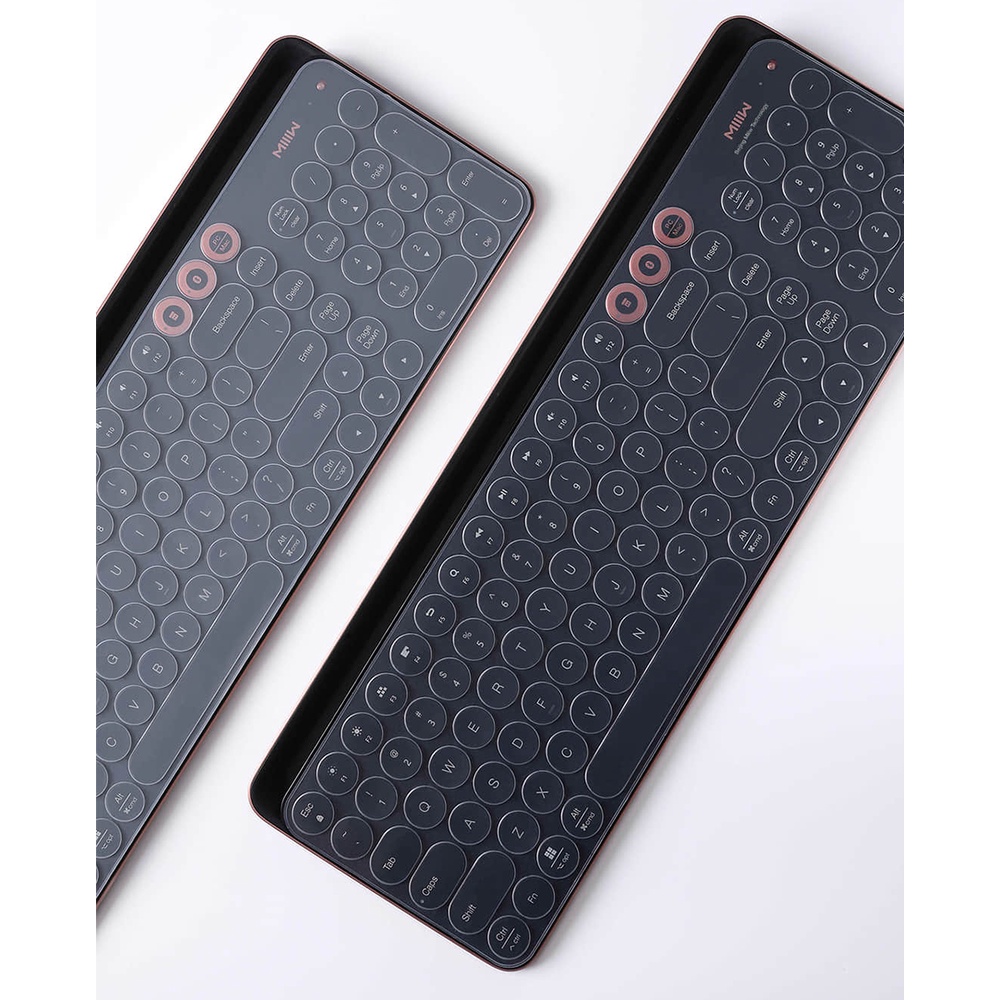 Miếng dán bàn phím UARELIFFE Miiw bằng silicon mềm trong suốt 0.25mm chống nước chống bụi giặt được với 104 nút bấm