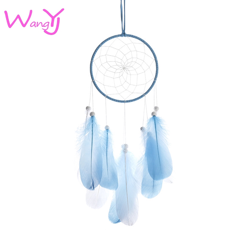 Vòng bắt giấc mơ phối đèn gắn mặt trang sức dệt tay đơn giản xinh xắn trang trí phòng ngủ nữ