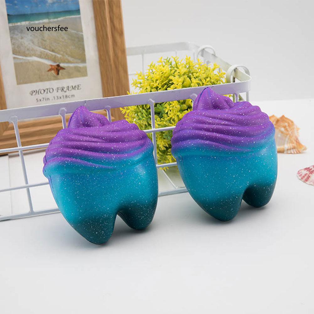 Cute Colorful Tooth Squishy Slow Rising Squeeze Stress Reliever Toy Kid Gift