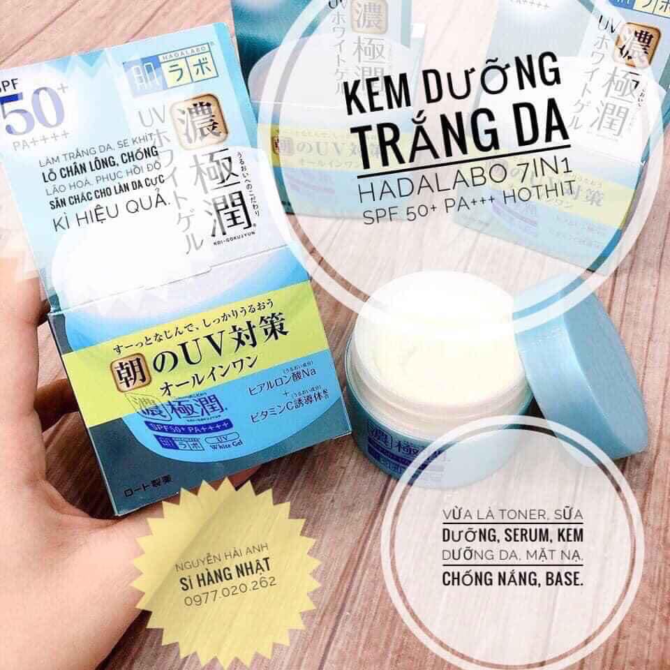 Kem dưỡng ngày Hadalabo 7 in 1 SPF 50+ nhật bản 90g