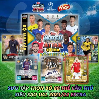 Thẻ cầu thủ insert 2021/22 Extra UEFA Champions League mở rộng size Poca Match Attax thẻ in custo