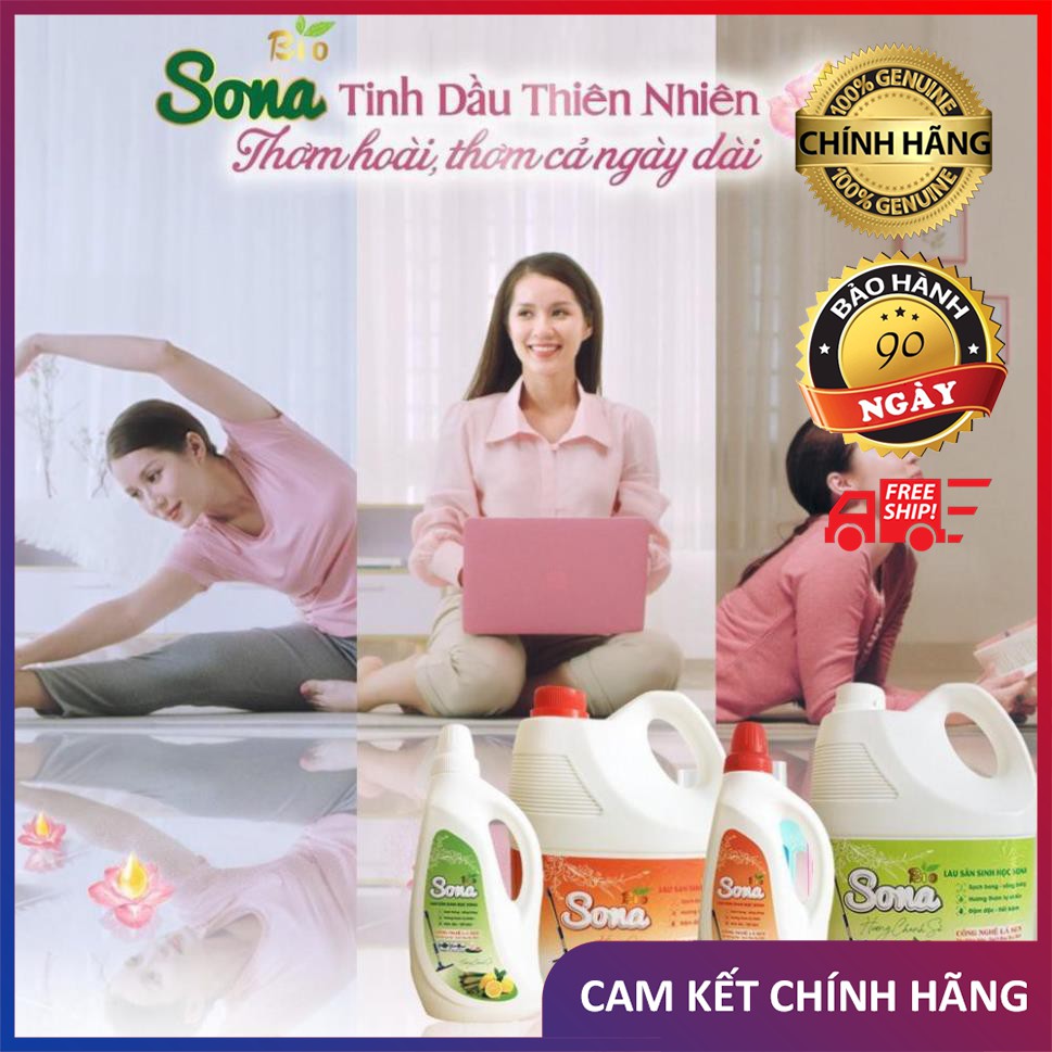 Nước Lau Sàn Đuổi Muỗi Hương Chanh Xả & Hương Quế SoNa 3,6kg Không Hại Men Gạch, Phù Hợp Sàn Gỗ