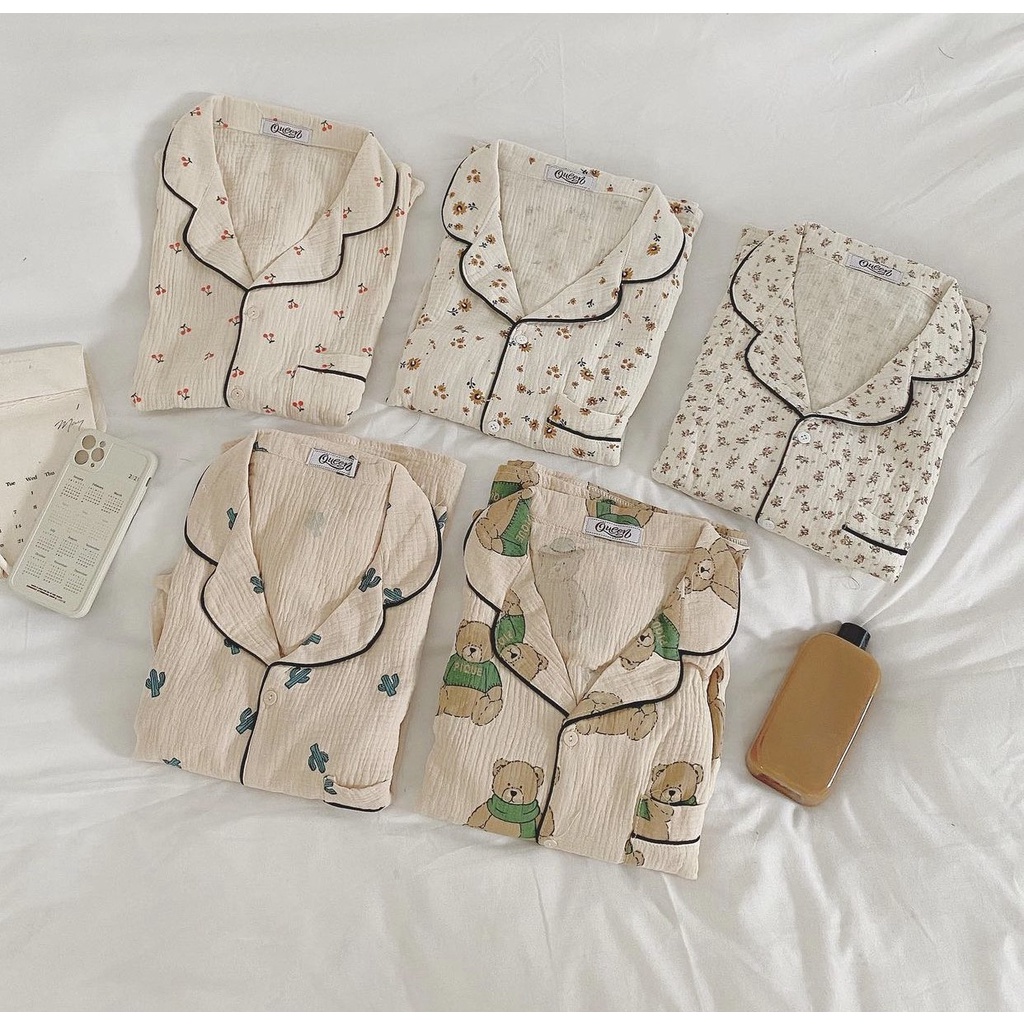 Set Pijama Tay Lỡ Đũi Khô Mặc Nhà  Nana's House - FREESHIP  Bồ quần áo ngủ nữ mặc nhà form rộng,trẻ trung dễ mặc