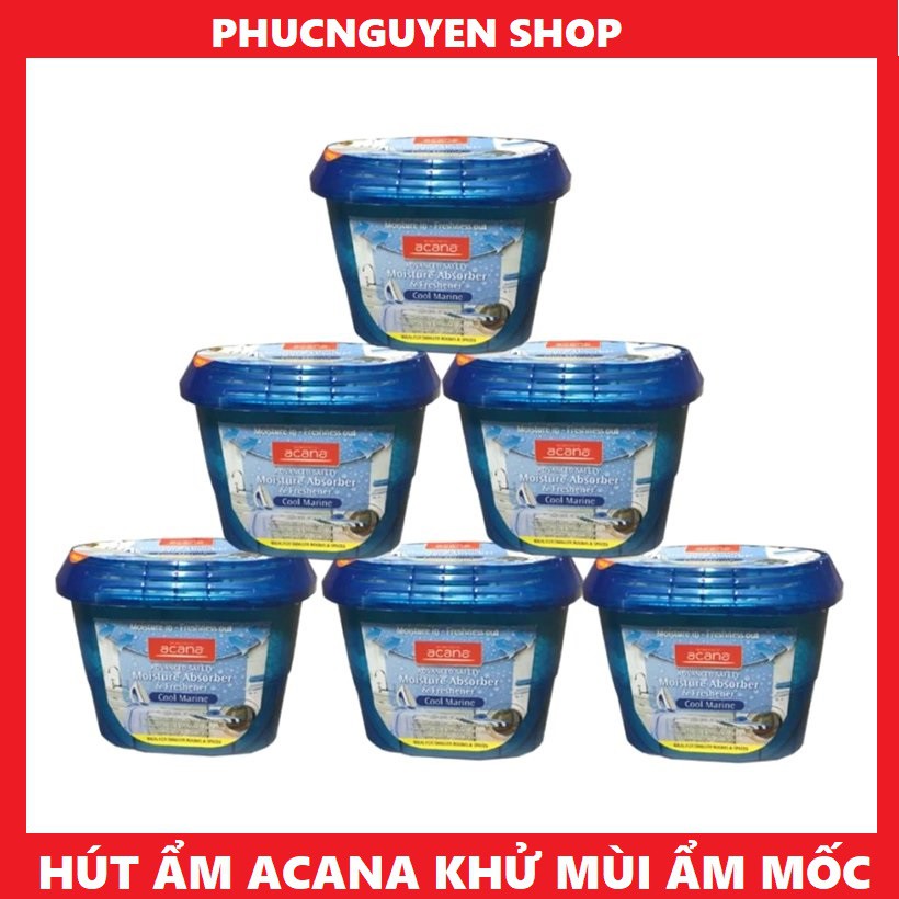 Bộ 6 Bình hút ẩm khử mùi ẩm mốc hương gió biển Acana 290g
