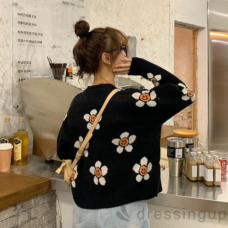 Hàng sẵn_Áo khoác len cardigan dệt kim màu sắc nổi bật phong cách hàn