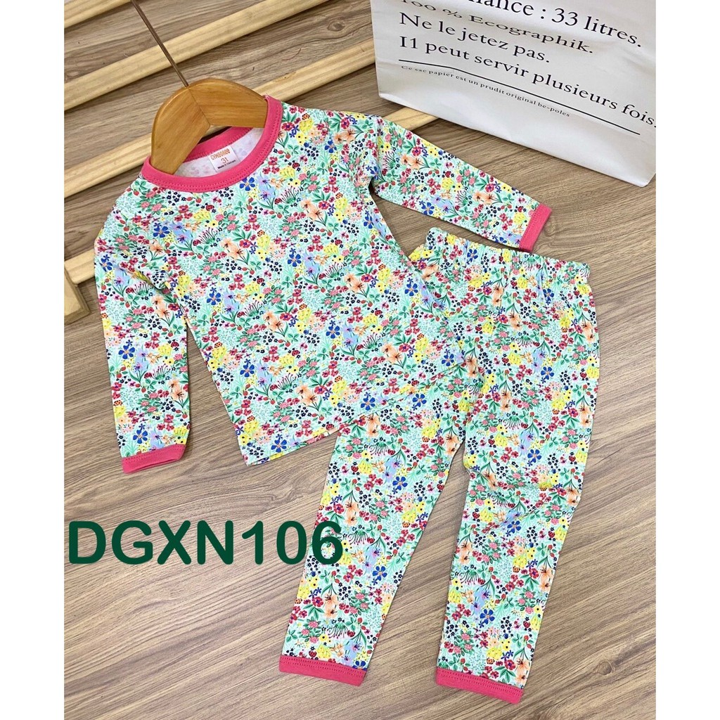 Bộ dài tay thun cotton xuất Nhật cho bé gái từ 10 đến 22kg